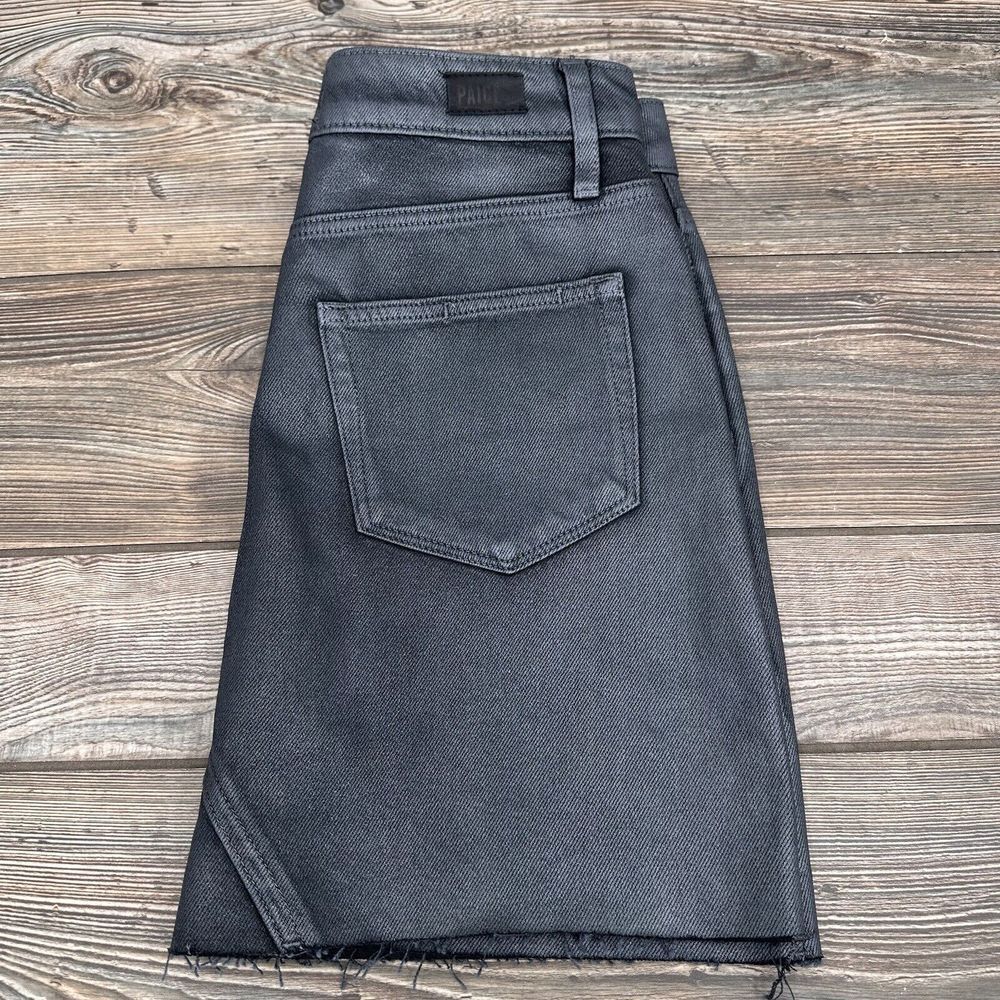 Paige Women's Silver Black Aideen Raw-Hem Miniskirt Size 27 EUC‎